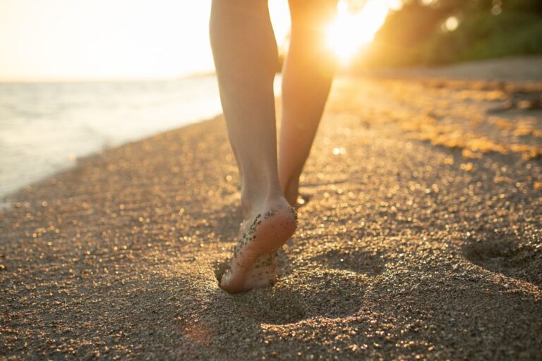 woman walking on the beach