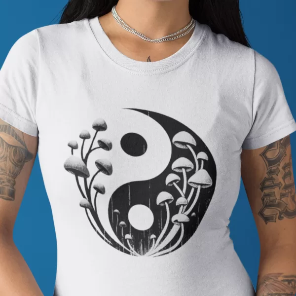 Yin Yang Manifest Magic Mushroom Shirt Microdose Shirt Psilocybin Manifest That Shit Lsdream Rave Goodies Rave Fan EDM - Image 3